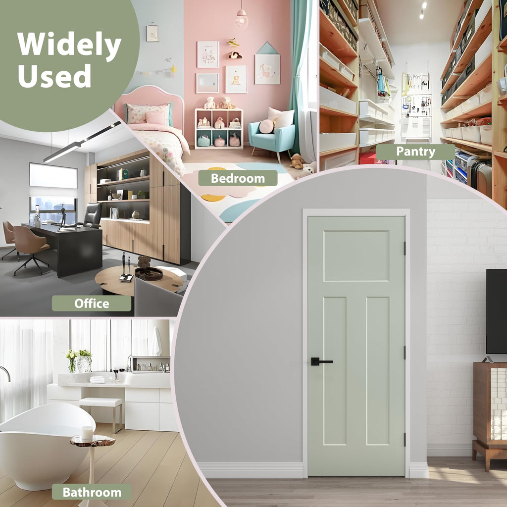 30x80 in T Shaped 3-Panel Smooth White Primed Interior Door Slab