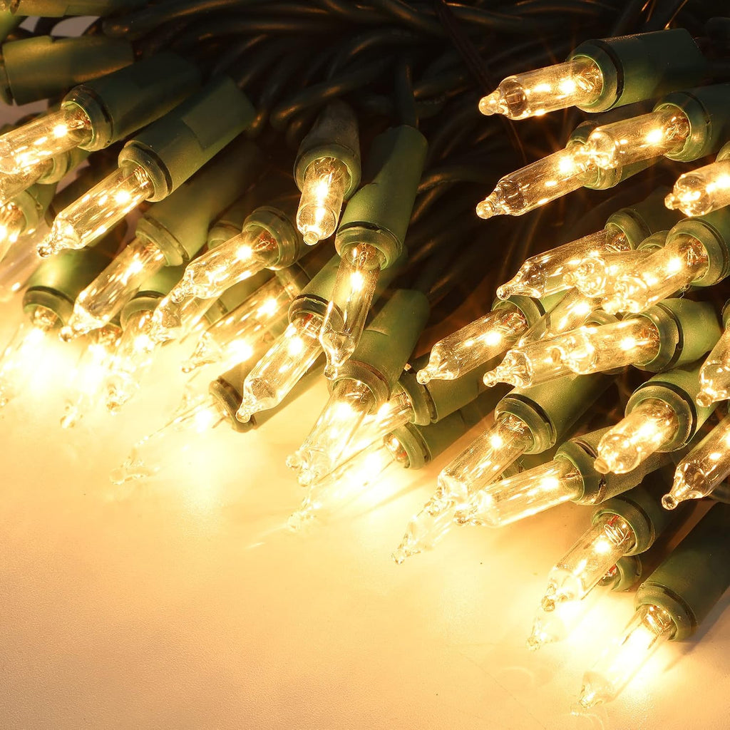 3 Sets Christmas Lights, 150 Count 33 FT Each Mini String Lights, Clear Green Wire Fairy Light, 120V UL Certified