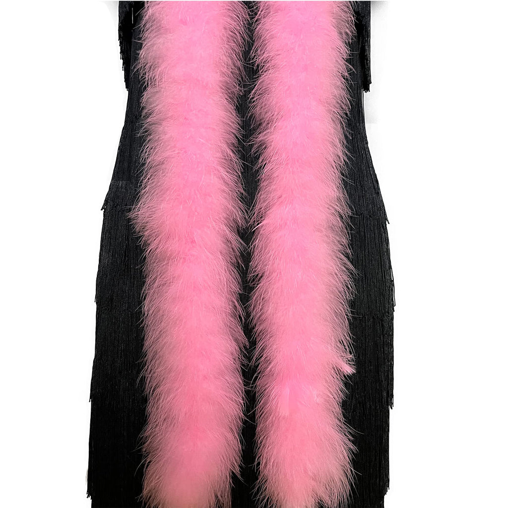 40g Fluffy Marabou Feather Boa for DIY Craft Sewing Trim Home Wedding Party Decoration-Light Pink - 2 Yards