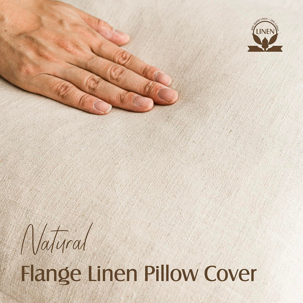 Decorative Linen Lumbar Throw Pillow Covers 12x20 Natural Beige