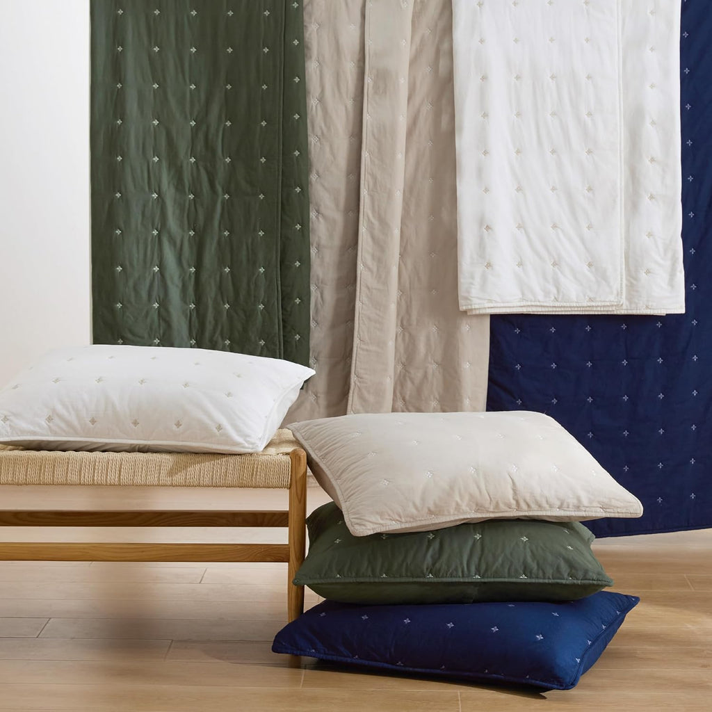 100% Cotton Quilt Set - King Bedspread, Lightweight Soft Bed Coverlet, PureWoven, 3-Piece Cozy Stitching Comforter