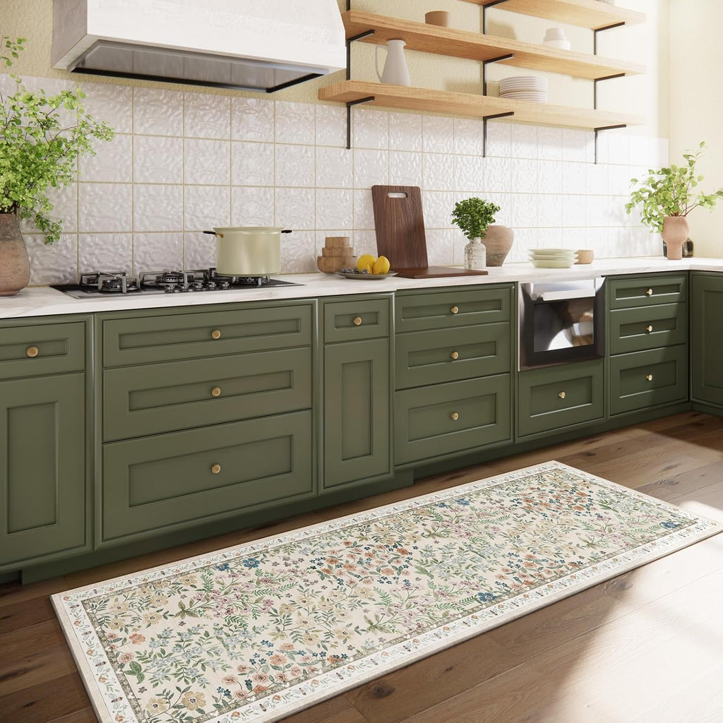 Washable Kitchen Rug Runners s: 2'6"x8' Bedroom Rug Non Slip Low Pile Soft Stain Resistant Floor Carpet Runner Rug