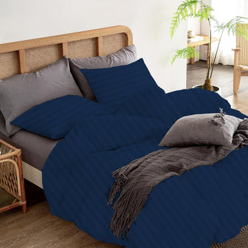 3 Piece Luxurious Duvet Cover Set 100% Egyptian Cotton Plus Size (128" x 128") Inch 1000 Thread Count