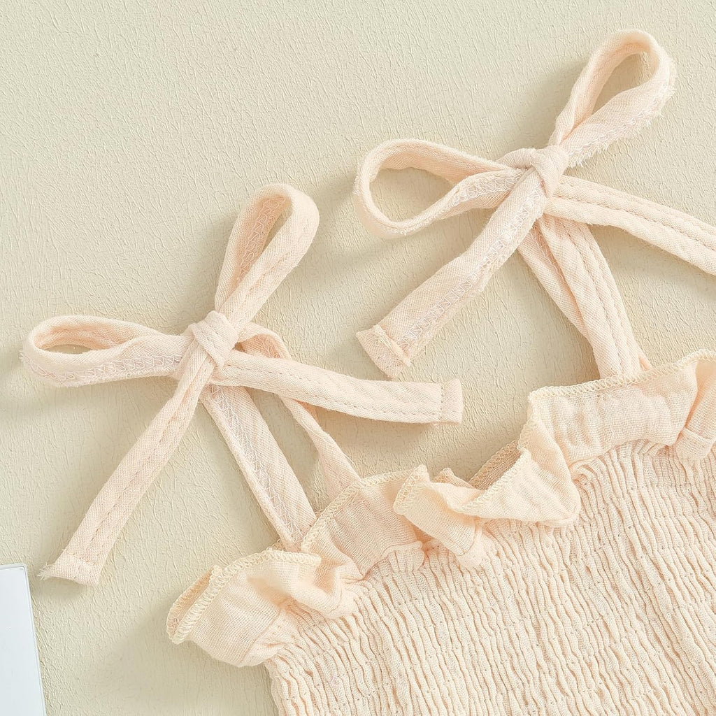 Infant Baby Toddler Girls Clothes Solid Color Sleeveless Camisole Linen Pants Set Baby Summer Outfits