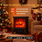 18 Inch Panoramic Electric Fireplace Heater, 1500W/1650W Indoor Space Heater with 3D Flame Effect and Fast Heating