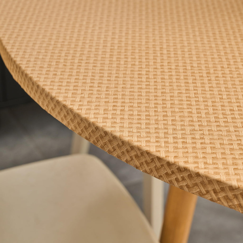 Vinyl Round Tablecloth, Fitted Table Cloth for 57"-65" Tables