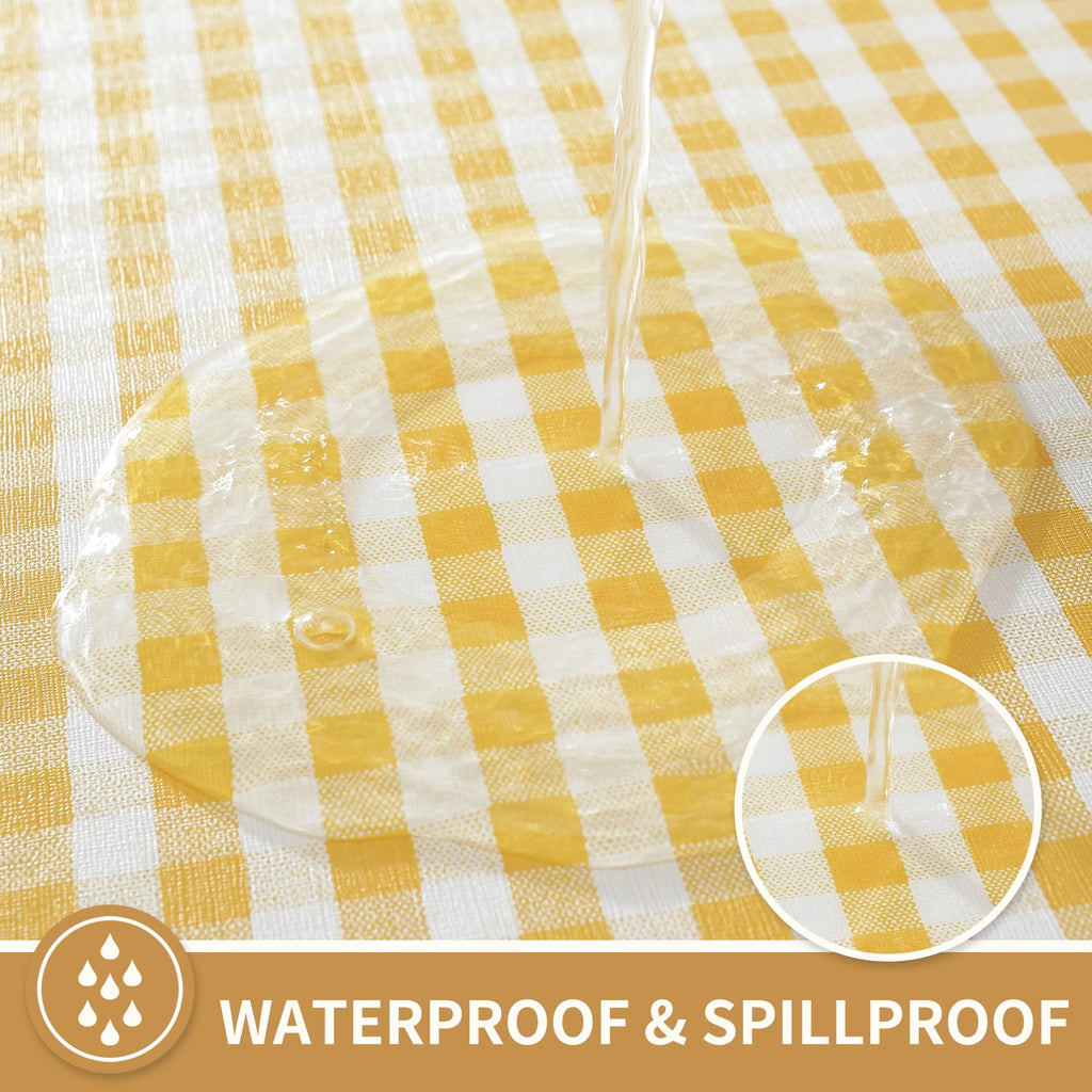 Rectangle Table Cloth, Vinyl Tablecloth, 60" x 84", Warm Yellow