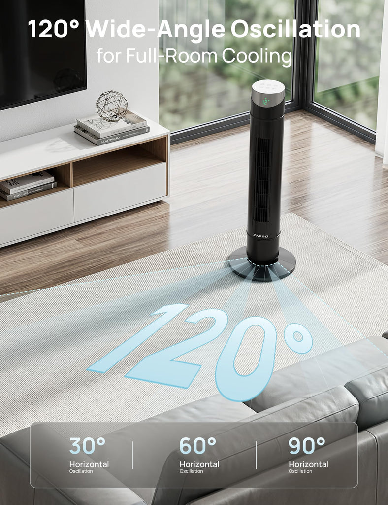 Smart Tower Fan ,Upgraded DC Motor Fans that Blow Cold Air