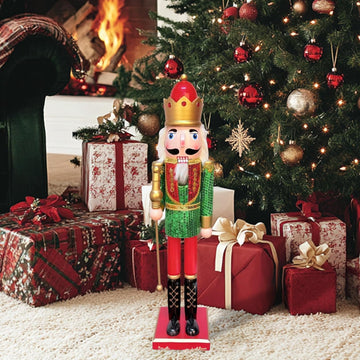 24Inch Wooden Soldier Nutcracker Christmas Decor - Festive Christmas Nutcracker Gift, Winter Indoor Decoration