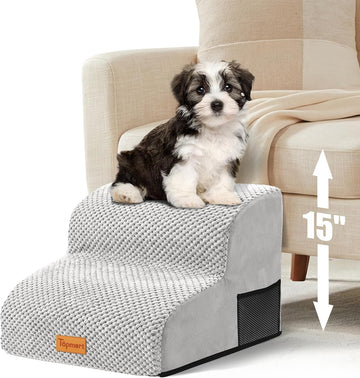 High Density Foam Pet Steps 2 Tiers, 11.8" High, Non-Slip Dog Stairs