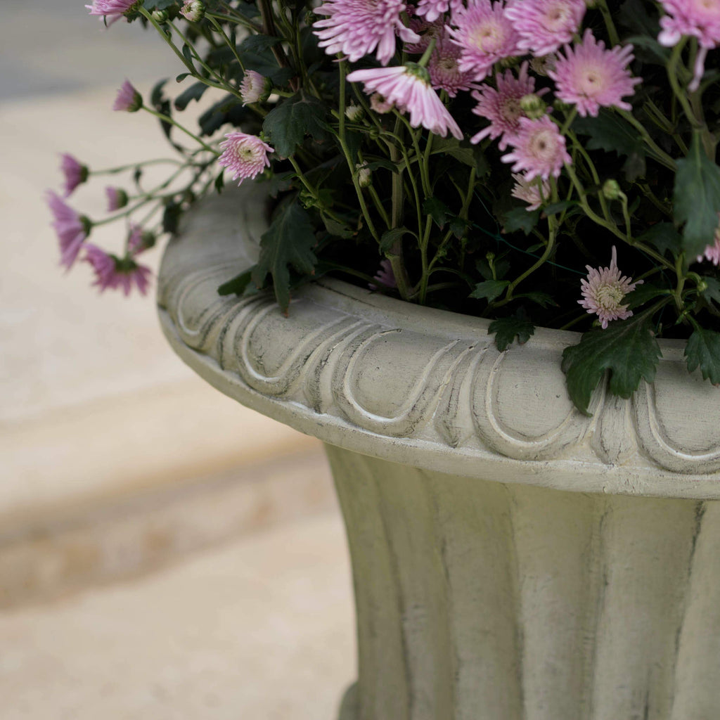 Outdoor/Indoor Antique Green Stone Finish Planter/Urn, 26"