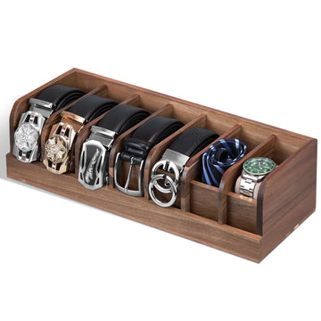 Belt organizer, 7 compartment belt holder belt hanger closet and belt organizer for drawer, belt rack, belt storage