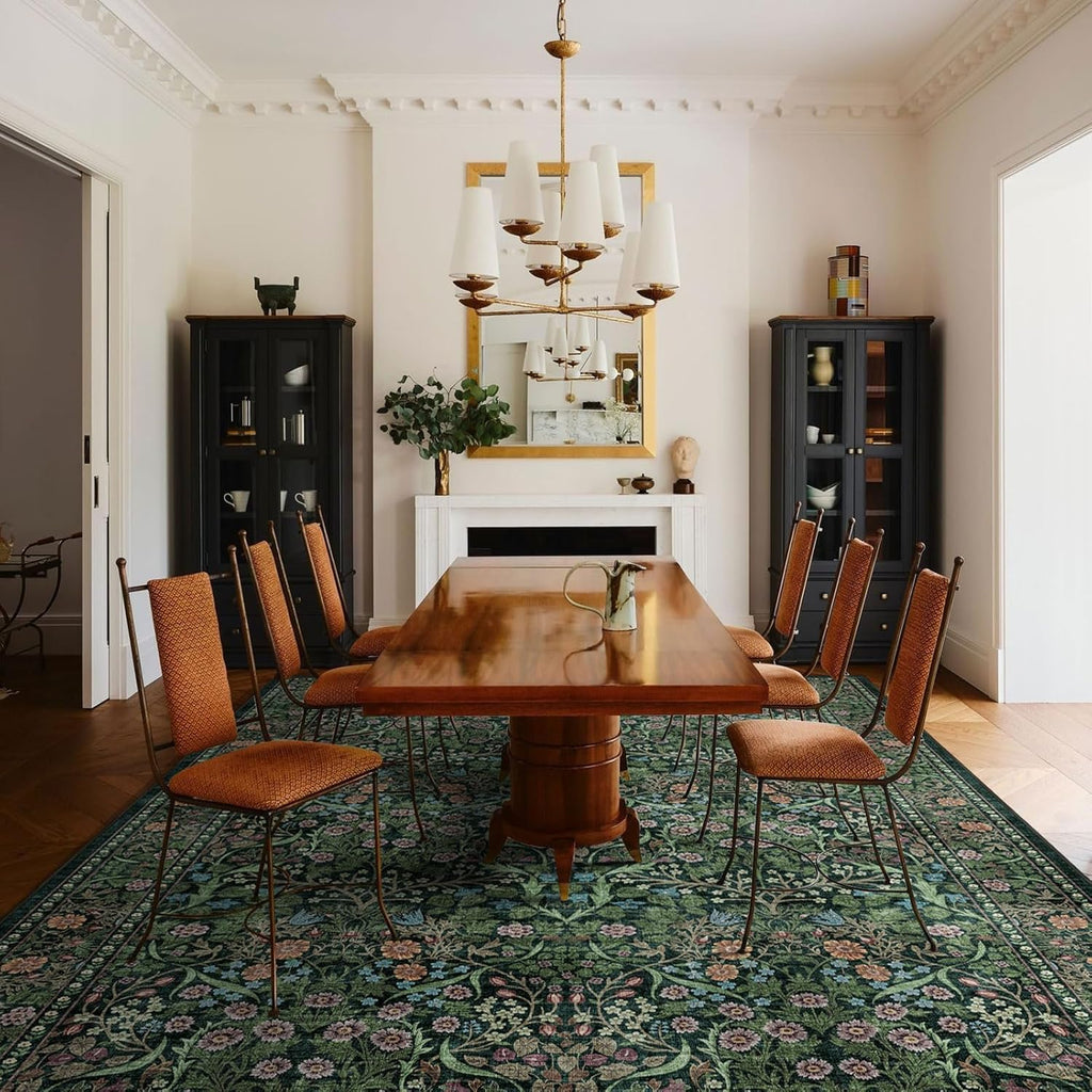 Washable Floral Rug
