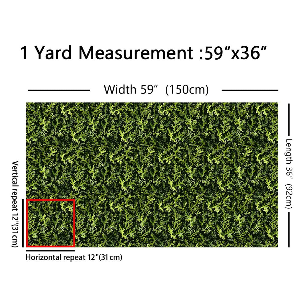 Green Leaves Fabric by The Yard Rustic Plants Soft