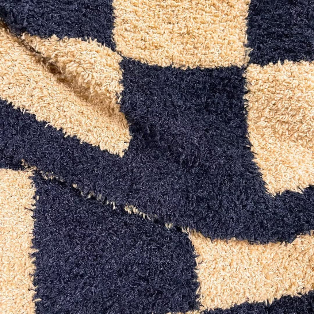 Ultra Soft Checkered Blanket Cozy Buffalo Check Throw Fluffy Knitted Reversible Throw Blanket Lightweight Fleece