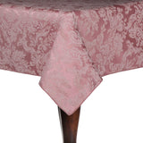Miranda 60 x 120-Inch Rectangular Damask Tablecloth English Rose Pink