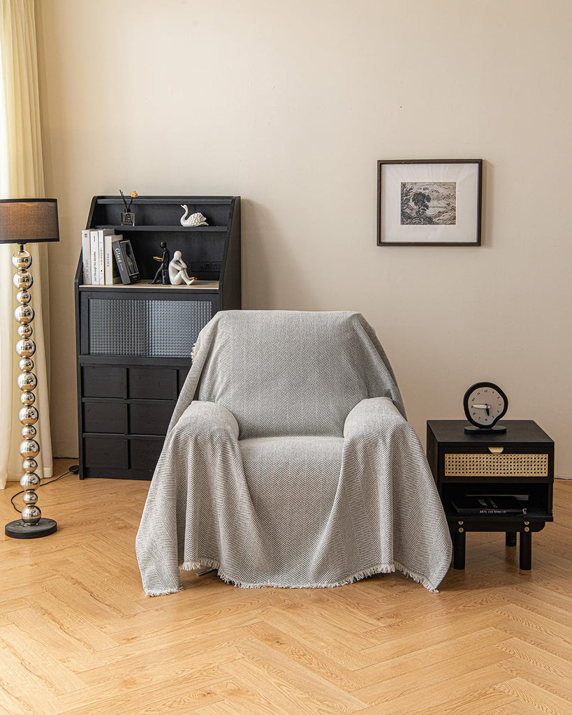 Small Chair Recliner Cover Sheet Blanket, Machine Washable Non Slip Chenille Armchair Cushion Slipcover for Pets