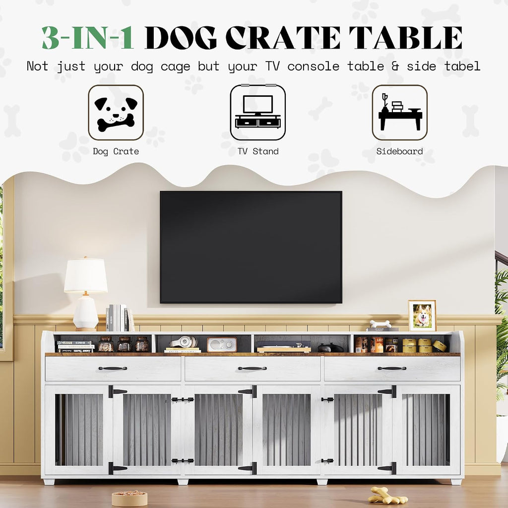 Dog Crate Furniture, Multi-Functional TV Stand with Storage
