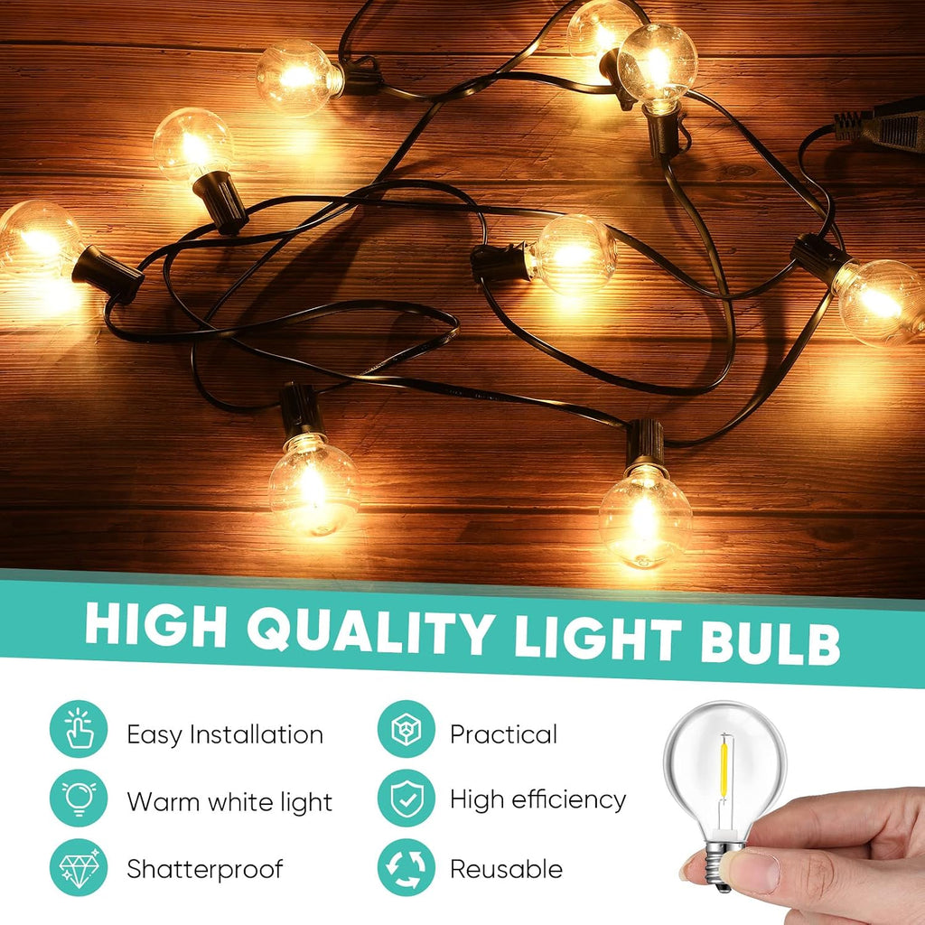G40 LED Light Bulbs Replacement 1w Globe Bulbs Outdoor LED Light Lamp Fits C7 and E12 Candelabra Screw Base