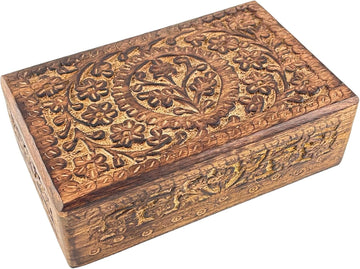 Wooden Keepsake Box Memory Keepsakes Handmade Mini Jewellery Box, Floral Design