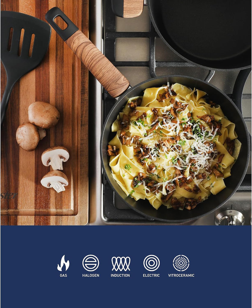 Platinum Oxburg 14 Piece Forged Aluminum PFA Free Non-toxic Premium Ceramic Non Stick Interior Cookware & Kitchen
