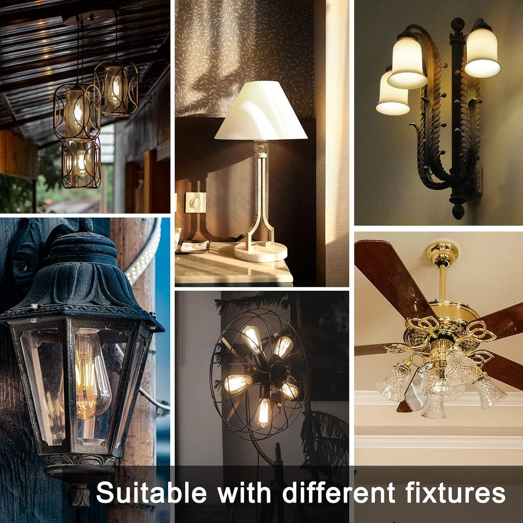 Edison Light Bulbs 60W Equivalent, Dimmable Vintage LED Light Bulbs, E26 Medium Base, Warm White 2700K, ST58, 8W