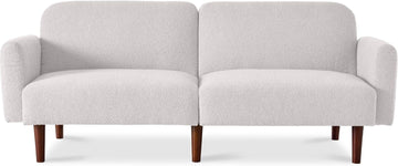 Best Choice Products 77" Mid Century Modern Boucle Loveseat Sofa, Couch, Convertible Sofa Sleeper Bed w/Real Wood