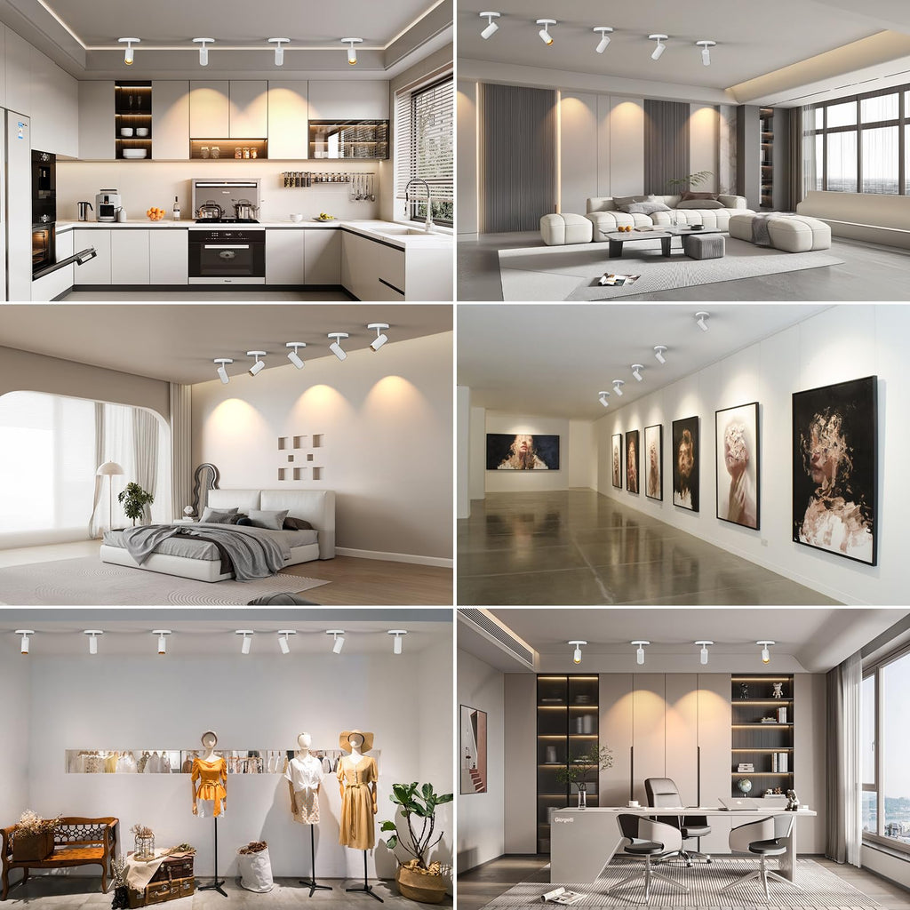 Zoomable Ceiling Spot Lights Indoor Fixtures 15-60° Adjustable Beam Angle, Dimmable 10W Directional Ceiling