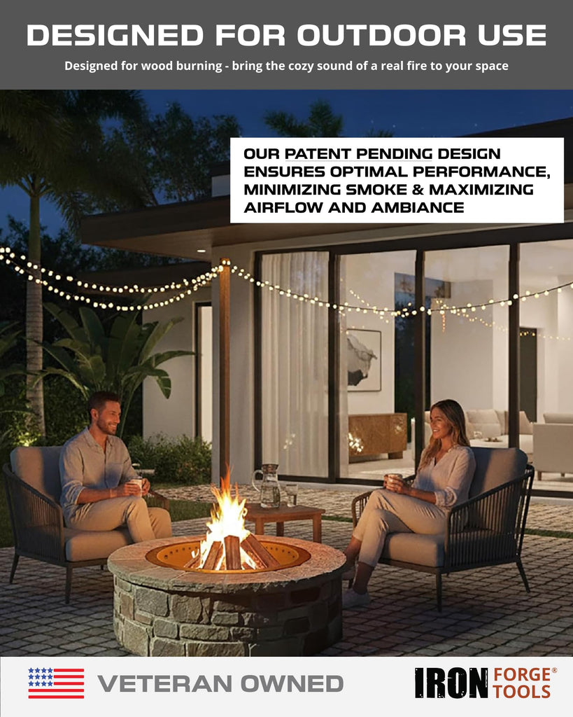 Smokeless Outdoor Fire Pit Ring Insert 30 Inch Round