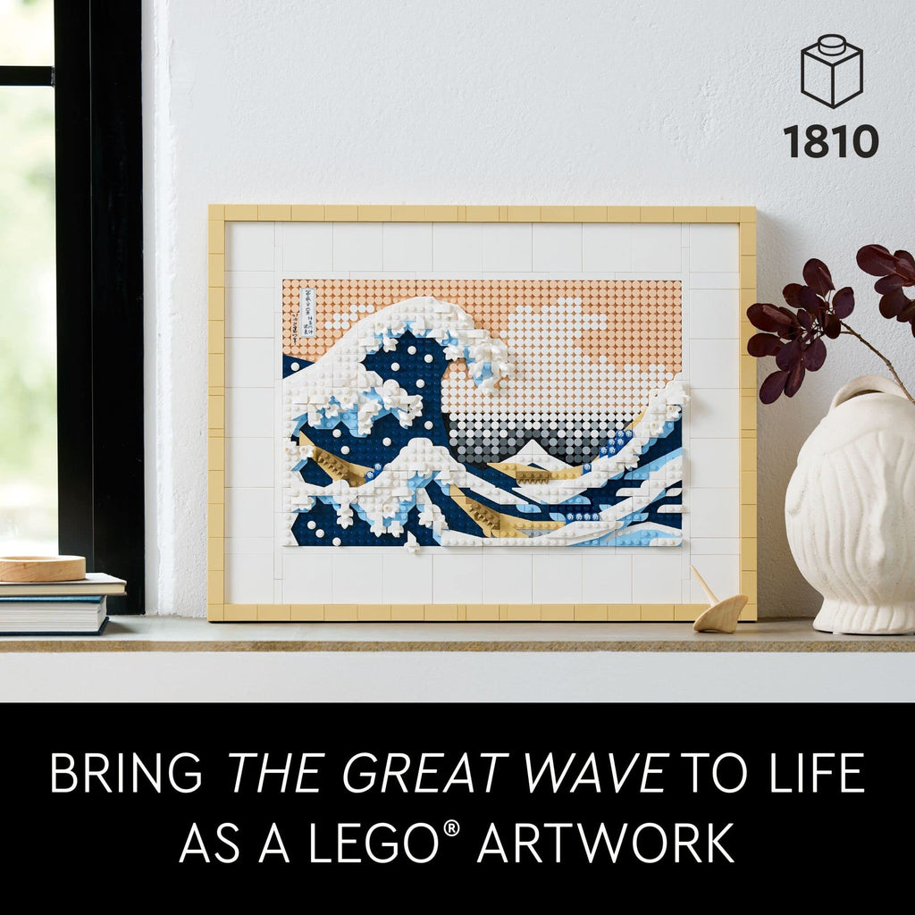 Art Hokusai The Great Wave Framed Japanese Wall Art Building Set - Unique Wall Decor, Room, or Office - Fun Activity