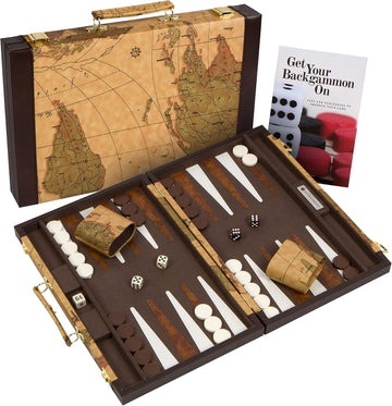 Top Backgammon Set - Classic Board Game Case - Best Strategy & Tip Guide - Available in Small, Medium and Large Sizes