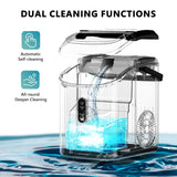 Nugget Ice Maker Countertop with Handle, Ready in 6 Mins, 34lbs Per Day, Removable Top Cover, Auto-Cleaning, Portable