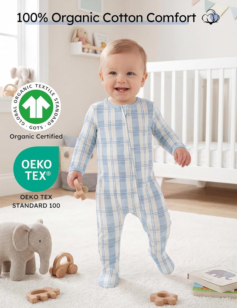 Baby Pajamas 100% Organic Cotton Sleepers Boy Girl Clothes