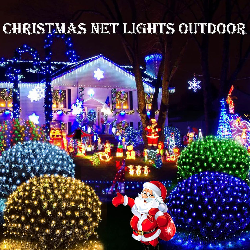 14.8FT x 5FT Christmas Net Lights Outdoor Mesh Lights Connectable