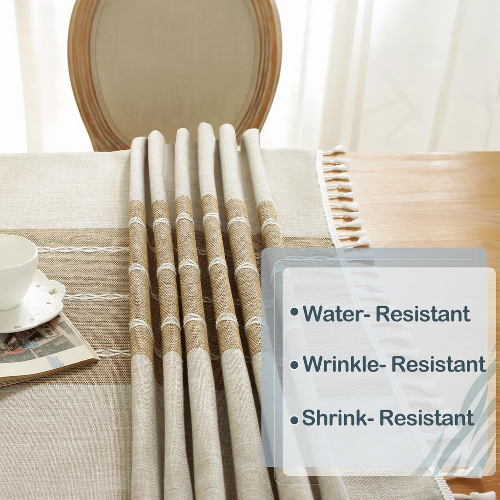 Rustic Tablecloth Cotton Linen Waterproof Farmhouse Tablecloth Burlap Table Cloths Dining Cloth Tabl