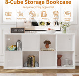 IROCNK Bookshelf, 8-Cube Storage Cube Shelf Organizer