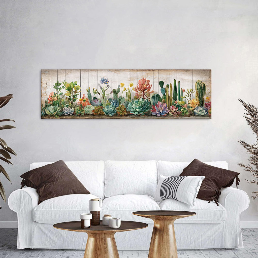 Rustic Succulent Wall Decor Cactus Wall Art Southwestern Arizona Desert Painting Canvas Prints Farmhouse Green