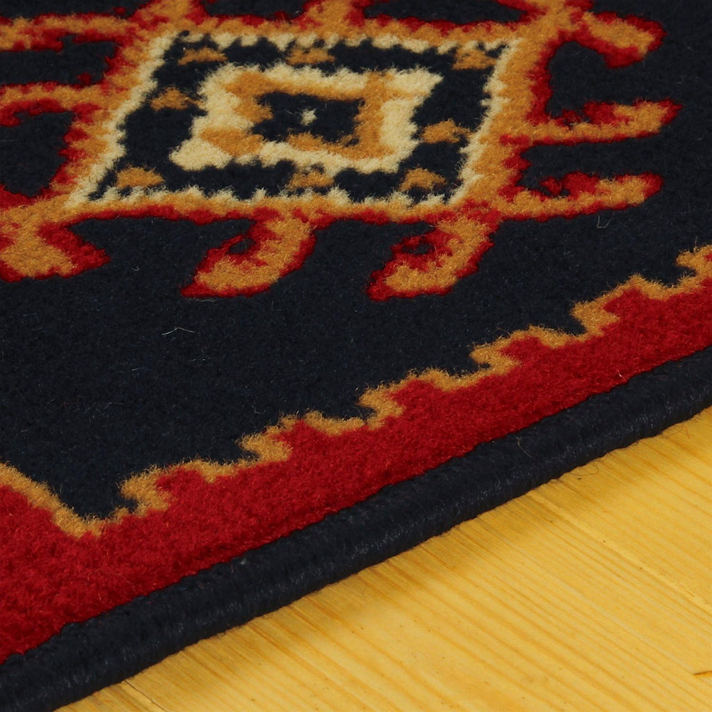 Southwestern Ornamental Border Medallion Ultra-Soft Indoor Area Rug or Runner, with Jute Backing, Anti-Static, 8' x