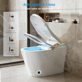 Smart Toilet,One Piece Bidet Toilet for Bathrooms,Modern Elongated Toilet with Warm Water,Dual Auto Flush,Foot Sensor