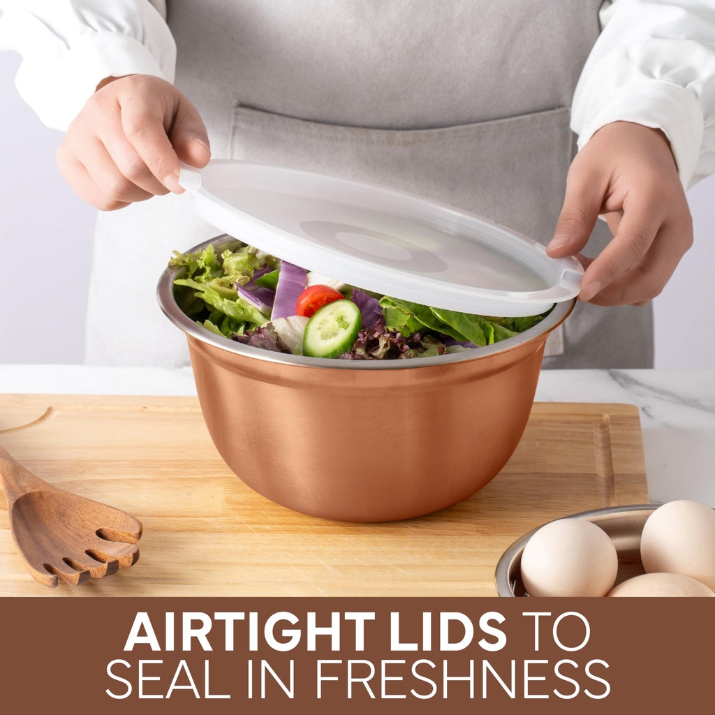 18 Piece Mixing Bowls Set with Airtight Lids, Stainless Steel Bowl Organizers, Food Storage Containers, Meal Prep