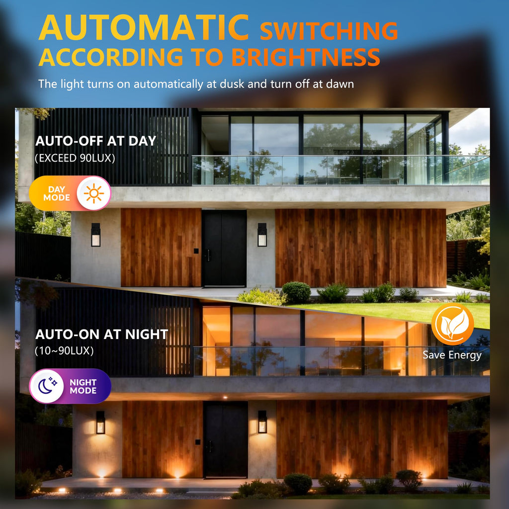 Dawn to Dusk Sensor Outdoor Light Fixture Waterproof Porch Lights Anti-Rust Exterior Wall Lighting Outdoor Wall
