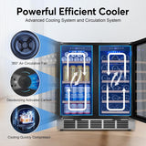 30" Wine and Beverage Refrigerator - Dual Zone Wine and Beverage Cooler