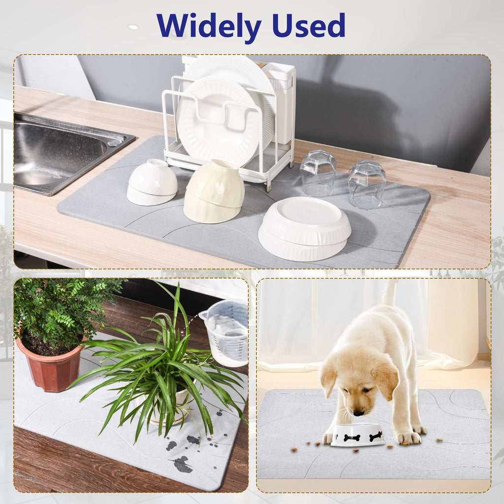 Fast Drying Stone Bath Mats, Non-Slip Diatomaceous Earth Bath Mat, Super Absorbent Bath Mat Stone (23.6''×15.4"