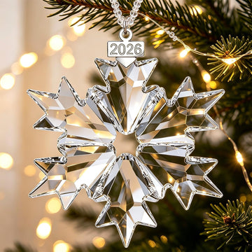 Crystal Snowflake Christmas Ornaments 2026, Beautiful Glass Star Ornaments