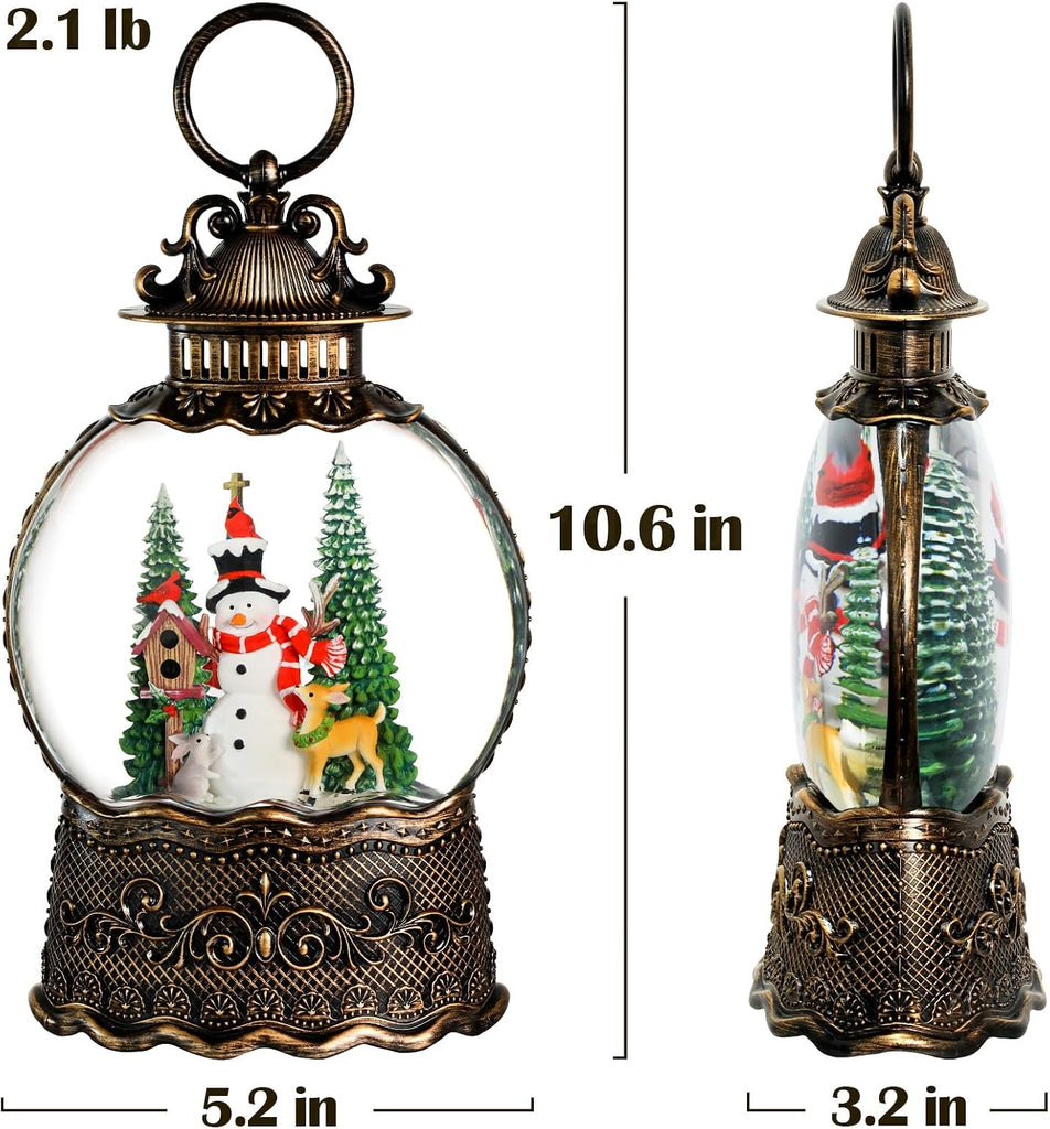 Snowman Snow Globe Christmas Decorations Indoor Deer Cardinal Snowman Gifts Classic Relief Texture Musical Glitter