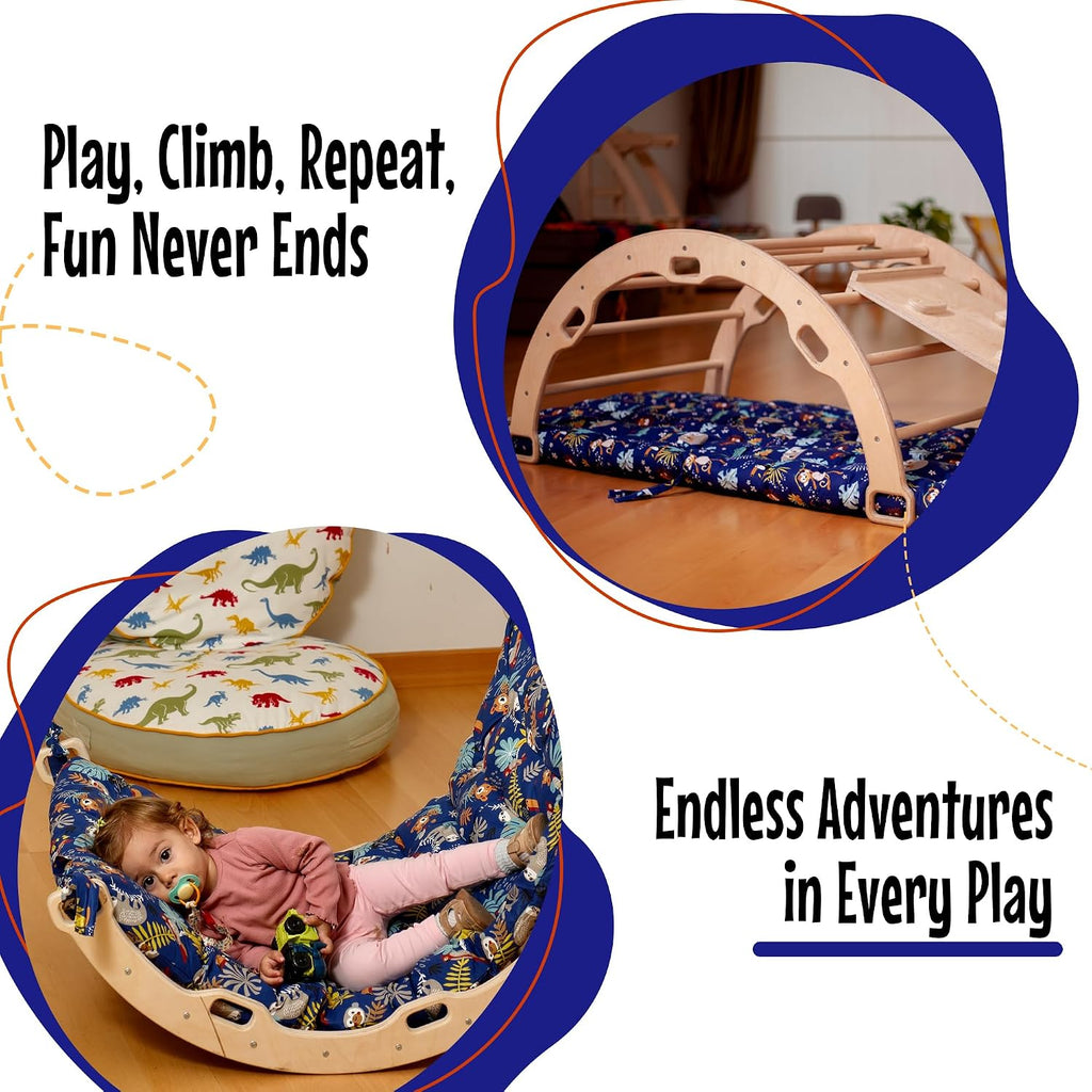 Climbing ARCH | Montessori Rocker ARCH | Wooden Climbing Rocker | Arch with Cosy Pillow | Wooden Climbing Arch