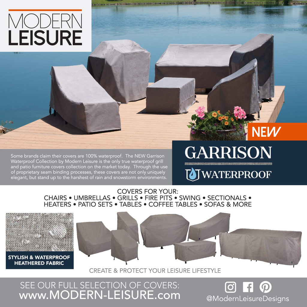 Garrison Patio Ottoman/Coffee Table/Fire Pit Cover - Water-Resistant Fabric - Heavy-Duty Protection for Outdoor Patio