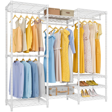 V5 Medium Freestanding Clothes Rack, Modular Closet System, White