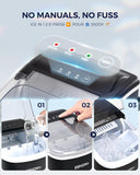 Countertop Ice Maker Machine with Handle, 26.5lbs Per Day, 9 Ice Cubes Ready in 6 Mins, Auto-Cleaning Portable Ice