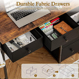Small Computer Desk with 4 Fabric Drawers, Simple Writing Desk, Compact Study Desks for Small Spaces, Kids Desk Study